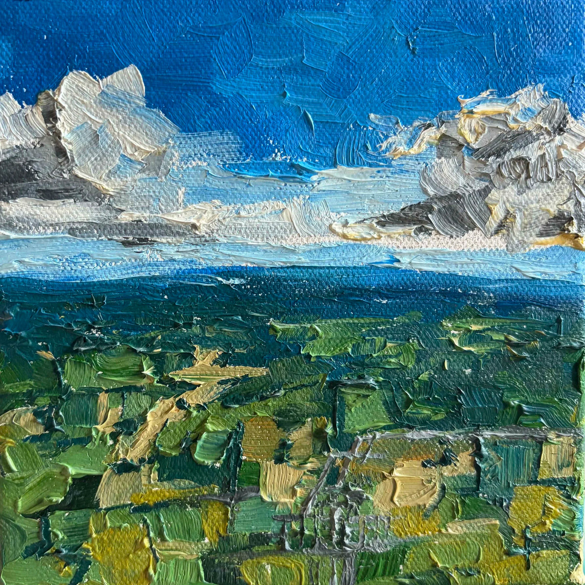 The Overlook — Original Oil Painting — 6 × 6 in