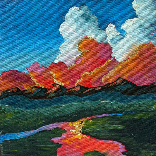 Connection (Gilded) — Original Oil Painting — 8 × 8 in