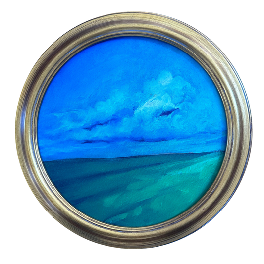 Resting in the Round — Original Oil Painting — 12 in Framed Diameter