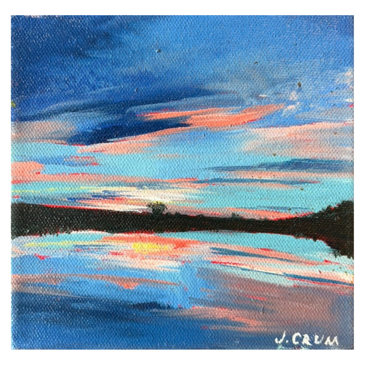Reflected — Original Oil Painting — 6 × 6 in