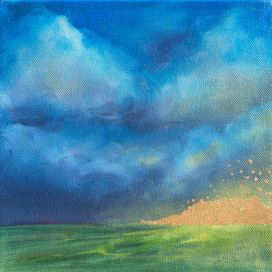 Aglow (Gilded) — Original Oil Painting — 8 × 8 in