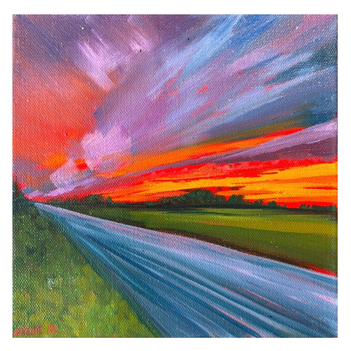 Distant Plea — Original Oil Painting — 8 × 8 in