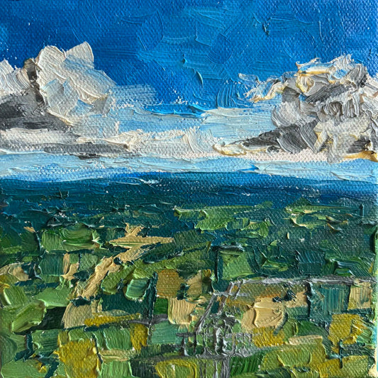 The Overlook — Original Oil Painting — 6 × 6 in