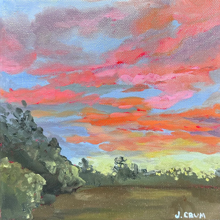 Glowing Green (Gilded) — Original Oil Painting — 8 × 8 in