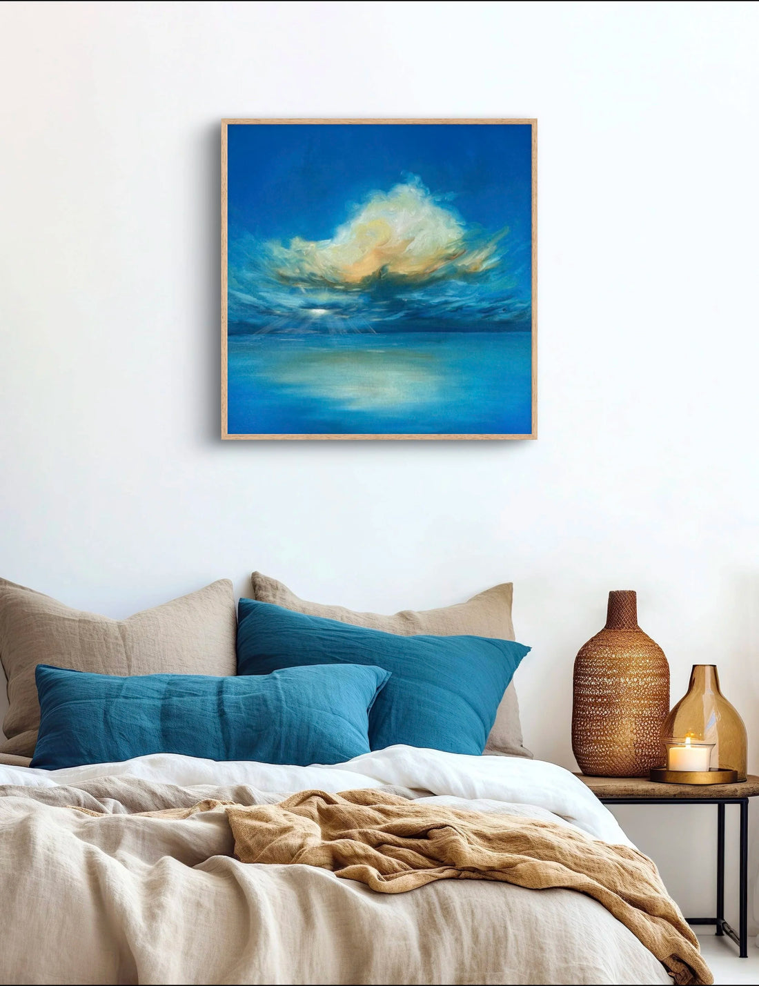 A custom 18 x 18” oil painting created for a client to encourage a friend enduring chemotherapy treatments.